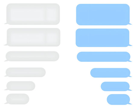 Message smartphone template. Mobile chatting sms app template bubbles. Message bubbles chat on smartphone icons. Phone chatting sms template bubbles