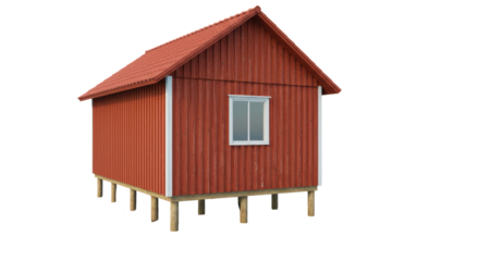 Isolated Small Wooden Cabin