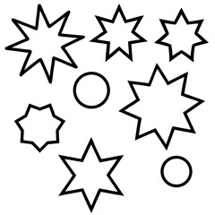 Obraz premium Collection of Black and White Speech Bubbles and Stars