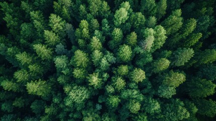 Aerial Perspective of Lush Green Forest Canopy, Showing Dense Tree Coverage