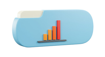 Isolated Folder with Bar Graph