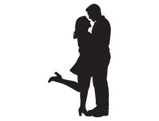 COUPLE HUGGING SILHOUETTE