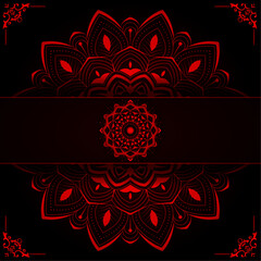 Mandala design with luxury gradient shape | Creative floral ornament design for branding, packaging, business, cover, card, decoration, greeting | Gradient line vector with red colour