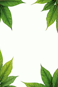 A crisp and vibrant collection of lush green and yellow leaves, with sharp details and natural lighting highlighting their unique textures.