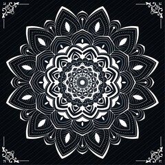 Mandala design with luxury gradient shape | Creative floral ornament design for branding, packaging, business, cover, card, decoration, greeting | Modern vector with white colour