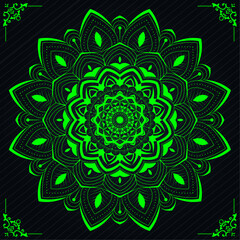 Mandala design with luxury gradient shape | Creative floral ornament design for branding, packaging, business, cover, card, decoration, greeting | Modern vector with green colour