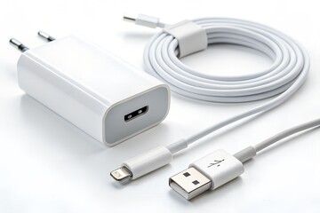 usb cable on white background