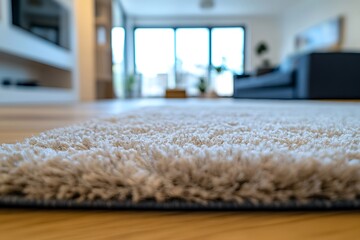 Beige Shag Rug Soft Plush Carpet Home Living Room