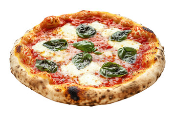 Artisan Wood Fired Pizza with Melting Mozzarella Cheese on transparent background