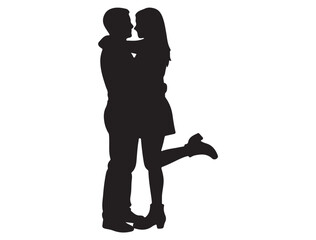 COUPLE HUGGING SILHOUETTE