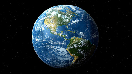 Obraz premium Detailed Earth Globe Depicting Continents, Oceans, and Starry Ba