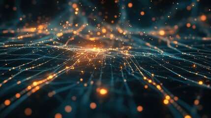 Obraz premium Futuristic AI-powered Neural Simulation with Data Pulsing