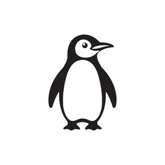 Fototapeta premium Penguin standing silhouette.minimalist black and white animal graphic. vector illustration eps 10.