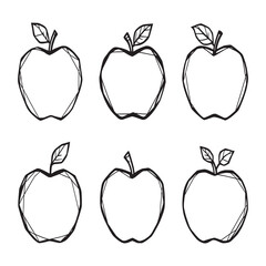 Simple Apple Outline Artwork for Creative Graphic Projects