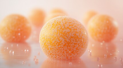Colorful sweet spherical candies on a surface. 3D soft pop