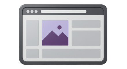 Isolated Website Mockup Template