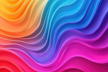 Fototapeta premium A vibrant abstract design featuring undulating rainbow ribbons.