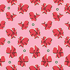 Floral seamless pattern with pink flowers. Vector  background, design, print
