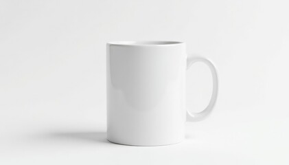 Obraz premium Classic white ceramic mug, isolated on pure white background , template, tableware, beverage