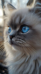 Glistening fur meets a stare of frozen depth