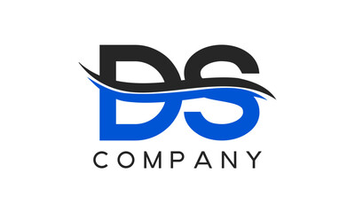 Unique DS letter logo design template