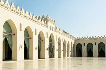 Islamic architecture. Mosque of Al Hakim in Cairo, Egypt. Arabian mosque