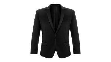 Elegant Black Suit Jacket with Transparent Background for Professional Identification