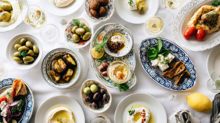 Variety of appetizers on a table