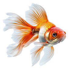 Fototapeta premium Goldfish, realistic photography, isolated on transparent background