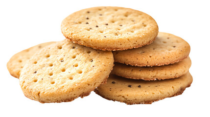 Delicious Cumin Cookies Isolated on Transparent Background for Baking Blogs and Recipe Websites