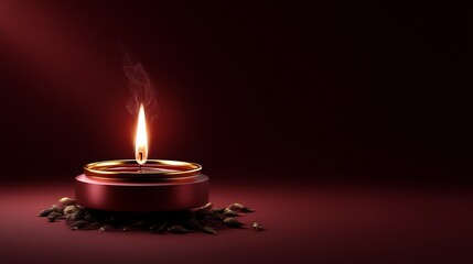 Elegant minimalist diwali background with clean illustration of flat diya icon and soft aesthetic rangoli pattern