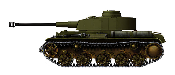 Buzdygan B Mk3 (An alternative tank based on a shortened chassis from the KV-1S tank, with a turret and 75mm gun from the Panzer IV tank modification with additional screens)