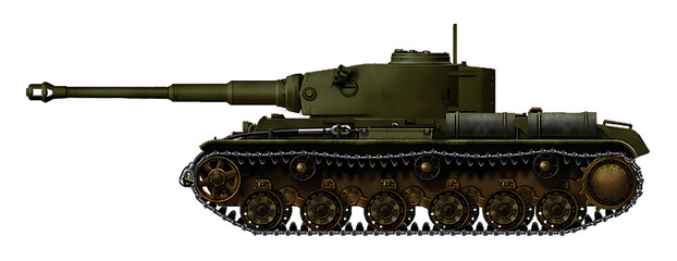 Buzdygan 2C (An alternative tank based on the chassis of the KV-1S tank, with a turret and 88mm gun from the Tiger I tank)  © Tikros