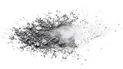 Shiny Silver Powder Pile on Transparent Background