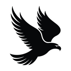 Black Silhouette of an Eagle in Flight