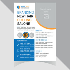 Modern Hair Cutting Salon Flyer Design  template – Professional Branding for Trendy and Stylish Haircuts . Thank You .


