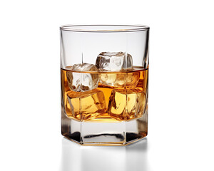 glass of whiskey on a transparent background