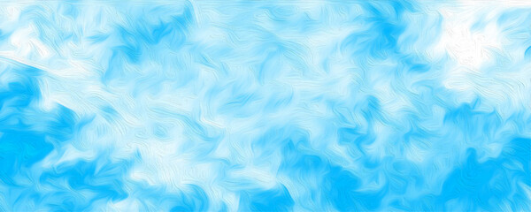 Blue abstract background with white smoke and cloud texture oil painting design illustration. Abstract grunge tint light blue watercolor background. Beautiful smokey design background natural like art