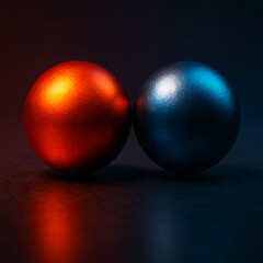 Vereint getrennt - zwei Kugeln zwischen Hitze und K&auml;lte United Apart - Two Spheres between heat cold 