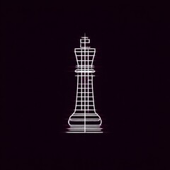 Digital Chess King: Glitch Art Illustration of the Royal Piece on a Dark Background