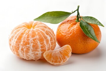 tangerines on white background