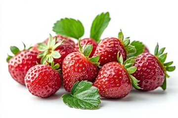 Obraz premium Juicy red strawberries fresh from the farm vibrant delicious perfect for summer desserts Close up