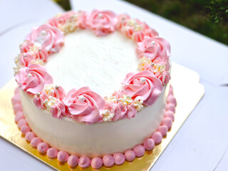 White birthday cake