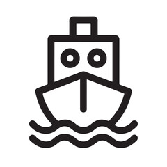 Obraz premium Nautical Navigation Icon: A sleek, modern illustration depicts a vessel at sea, symbolizing maritime transport and travel with clear, minimalist lines and evokes the essence of voyages.