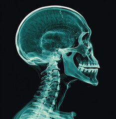 Lateral x-ray of the head of a human being