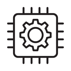 Obraz premium CPU with Gear: This image features a CPU with a gear that show concept of computer engineering