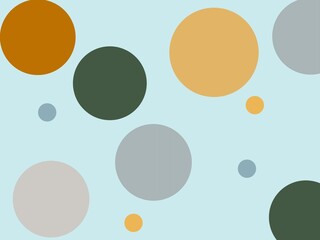 Colorful circle or dot pattern in pastel color and turquoise background