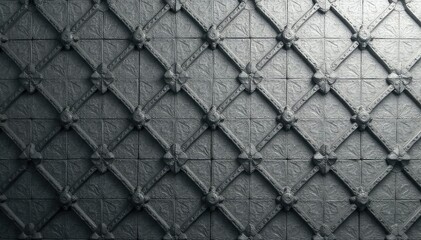 Fototapeta premium Subtle grayscale repeating geometric motif on textured surface , design, illustration