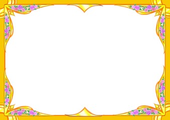 花飾りの付いたフレーム
