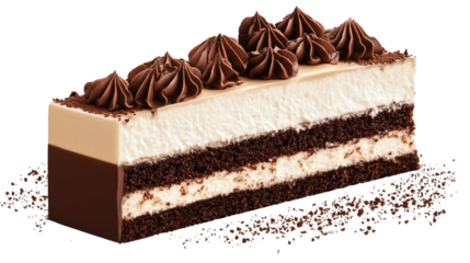 Delicious Tiramisu Dessert on Transparent Background for Culinary Ads and Menus